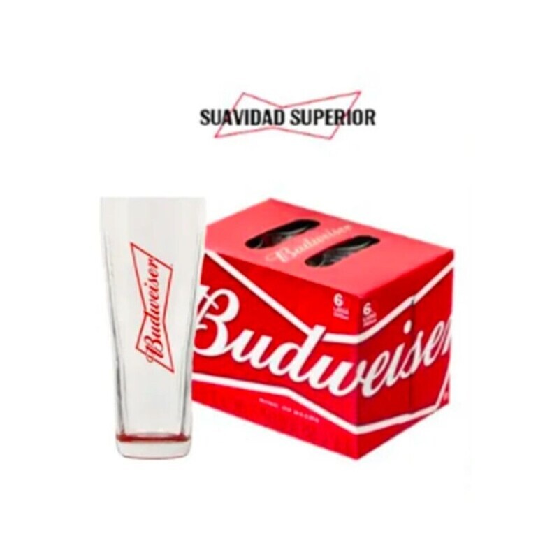 Cerveza budweiser 6un x269 gts vaso