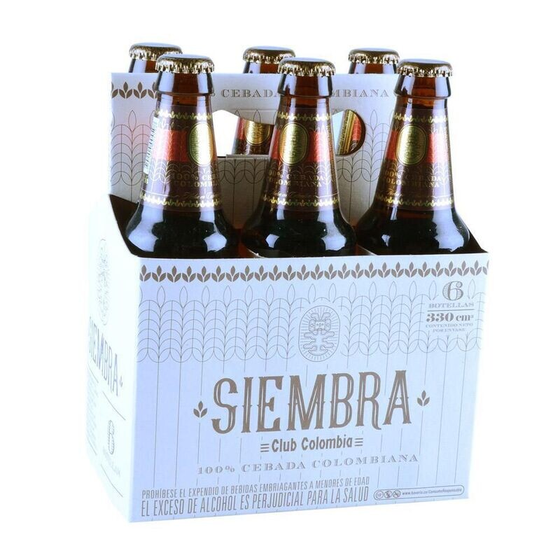 Cerveza c/colombia siembra x6u x330