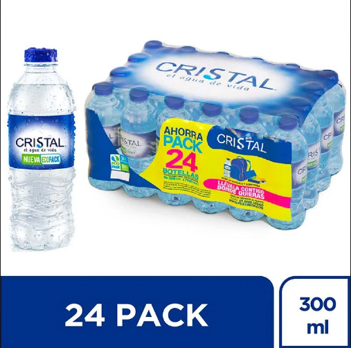 agua cristal  300 ml x24