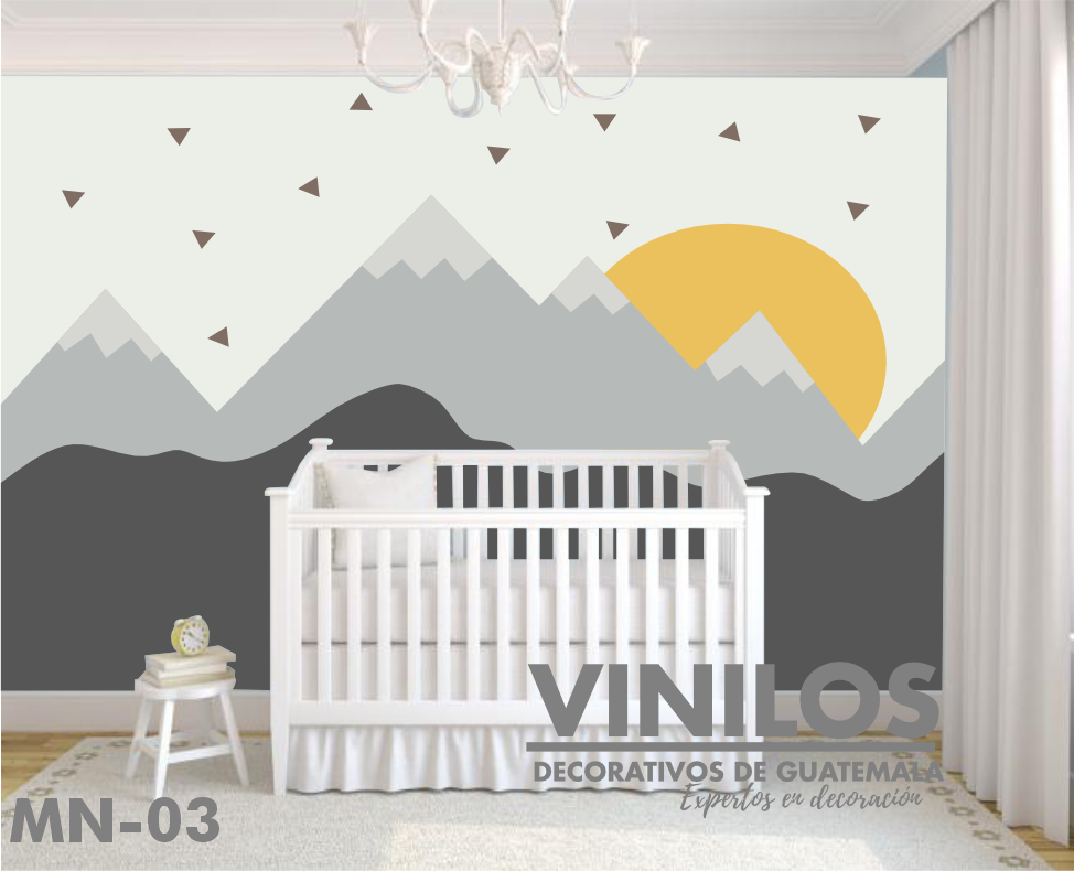 Mural infantil Montañas y atarceder