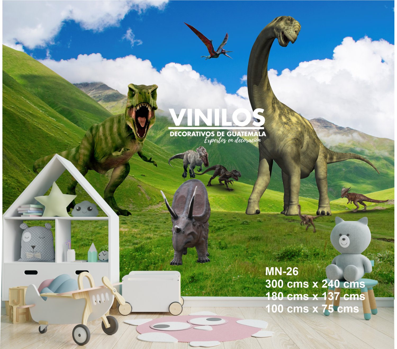 Dinosaur Wall Decals - Calcomania de pared Dinosaurio  MN26