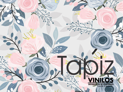 Papel Tapiz Guatemala Flores azules y rosadas