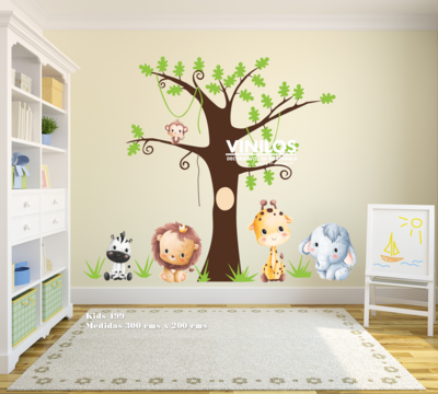 Forest animals wall decal - Calcomania animales del bosque Kids199