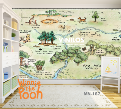 Winnie The Pooh Map Wall decal - Calcomania de pared Winnie The Pooh