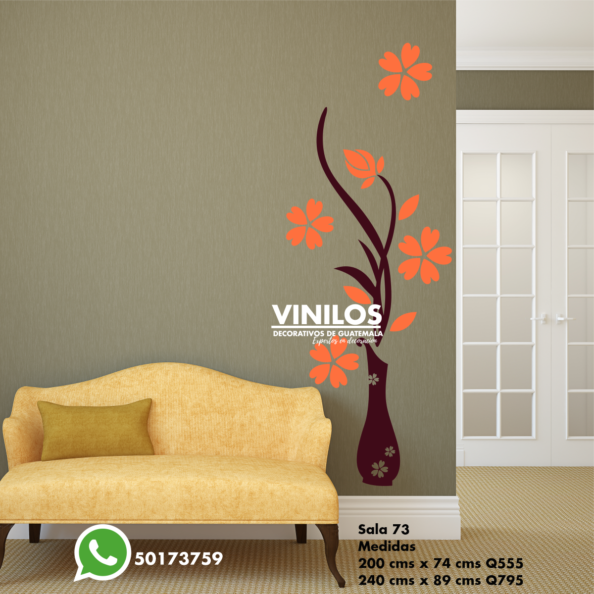 Vinilo decorativo Florero   Sala 73
