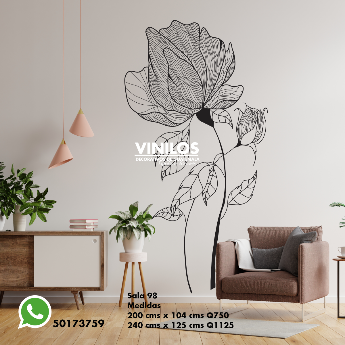 Vinilo decorativo Flor  Sala 98