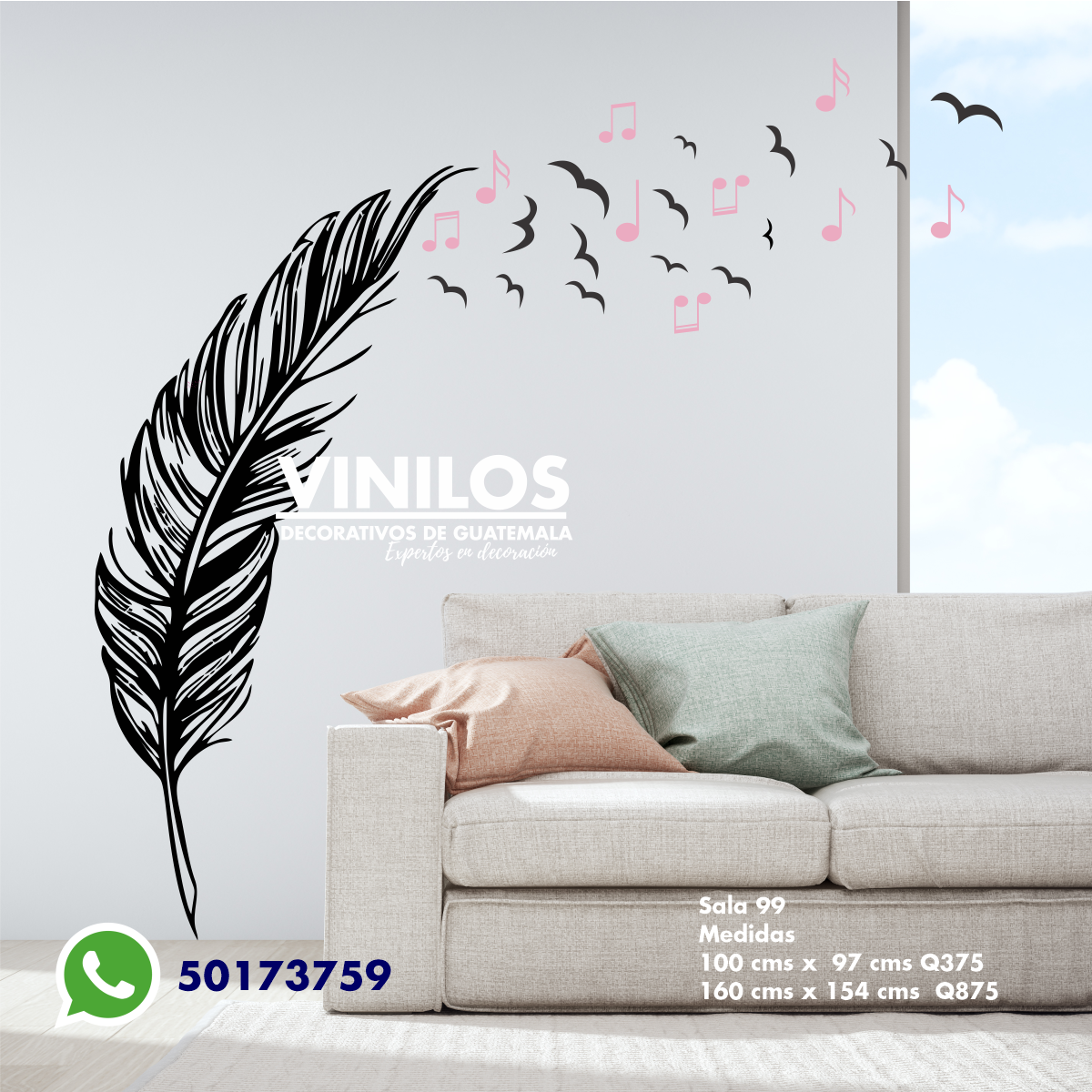 Vinilo decorativo Pluma  Sala 99