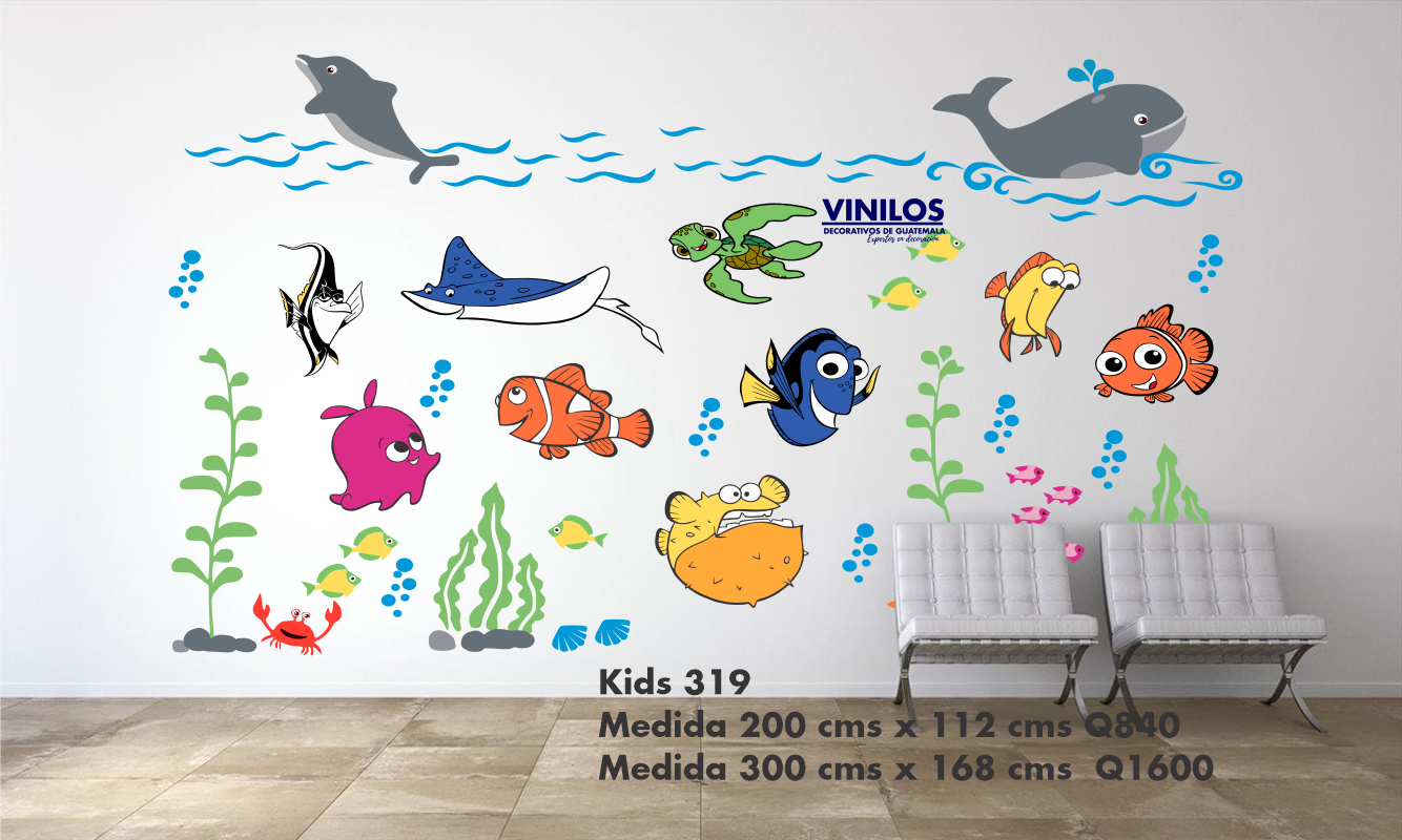 Ocean Animals Wall Decal for Kids and Nursery - Vinilo decorativo Animales del Oceano Kids319