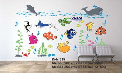 Ocean Animals Wall Decal for Kids and Nursery - Vinilo decorativo Animales del Oceano Kids319