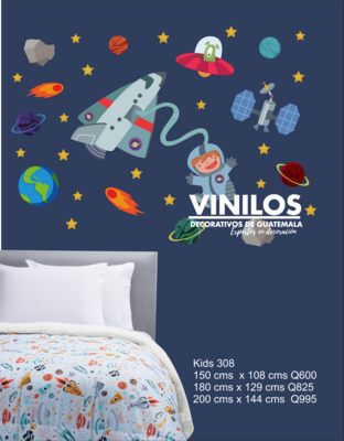 Space Wall Decals - Nursery Decor, Kids Room, Star Decals, Planets Decor, Vinilo decorativos kids308