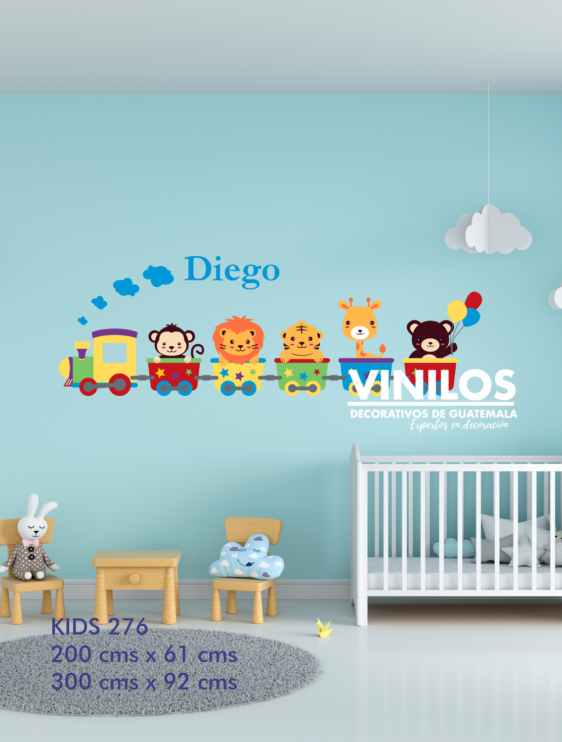 ANIMALS IN TRAIN Stickers - Animalitos en tren decoracion de pared kids276