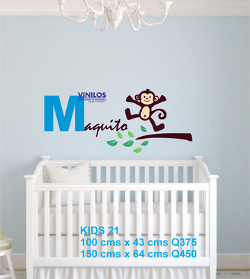 Calcomanía de pared de Monito Kids21