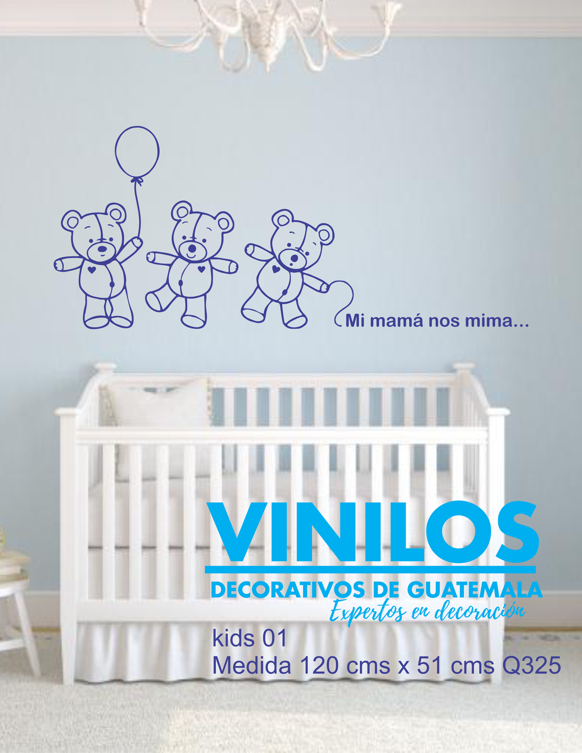 Set de tres ositos de vinilo decorativos KIDS01