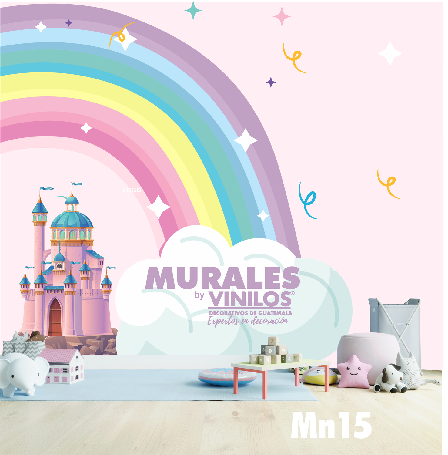 Walldecal   castillos y arcoiris MN15