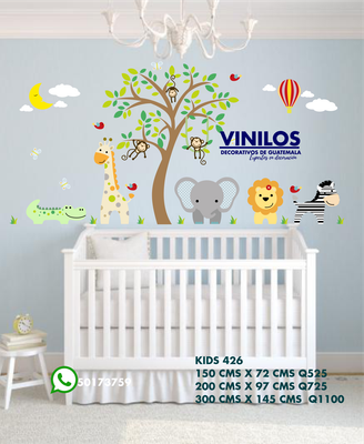 Jungle Animals Nursery Wall Decal- Calcomania para pared Animalitos kids 426