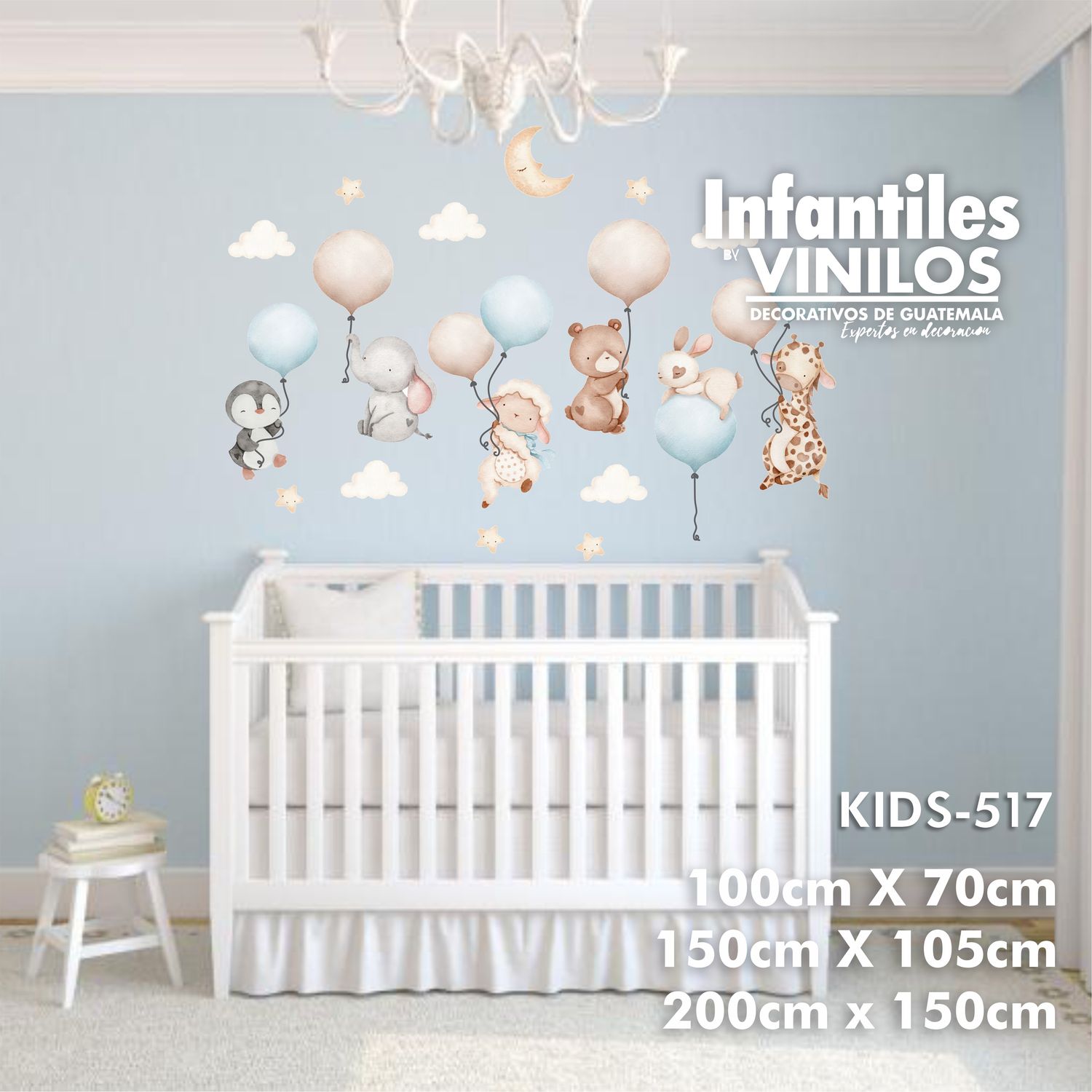 Vinilo animalitos en  globos  kIDS 517