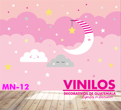 Mural infantil Nubes y luna   MN012