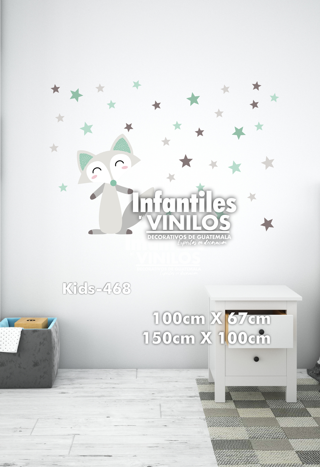 Wallsticker Mapache  - Decoración animalitos para pared Kids468