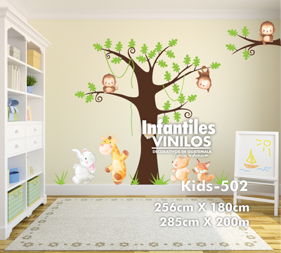 Jungle Animals Nursery Wall Decal- Calcomania para pared Animalitos kids502
