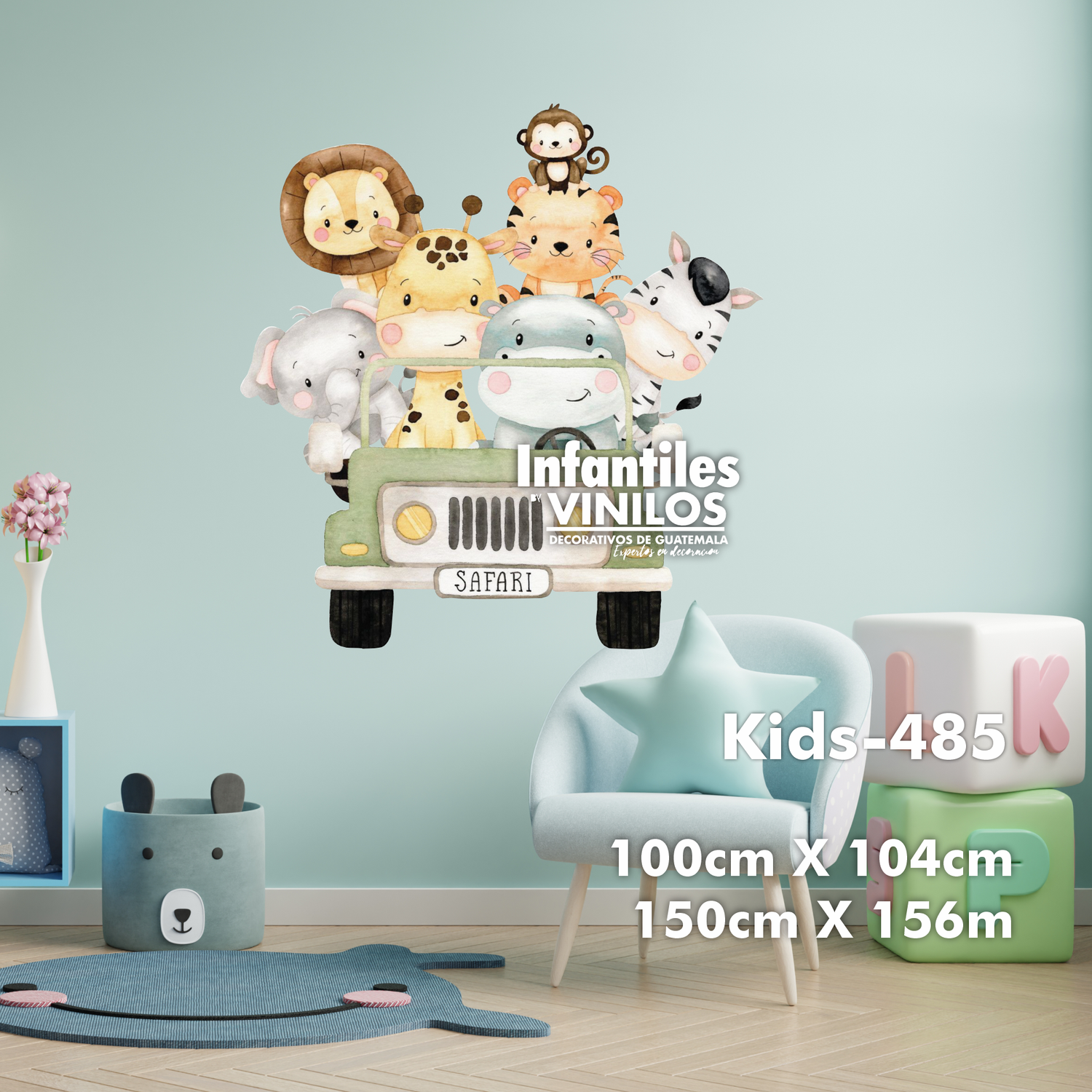 Jungle Animals Nursery Wall Decal- Calcomania para pared Animalitos kids485