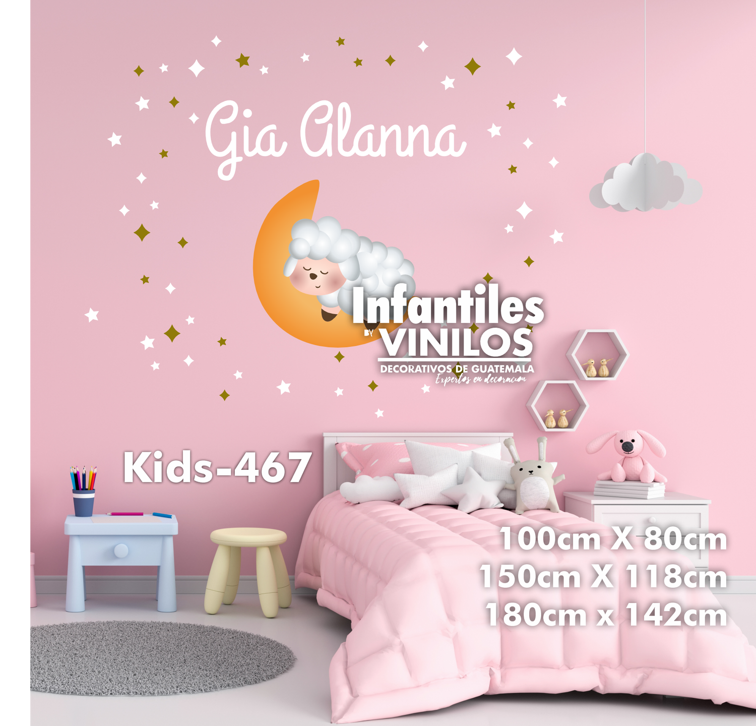 Ovejita decoracion dormitorio infantil Wall Decal- Calcomania para pared Animalitos kids467