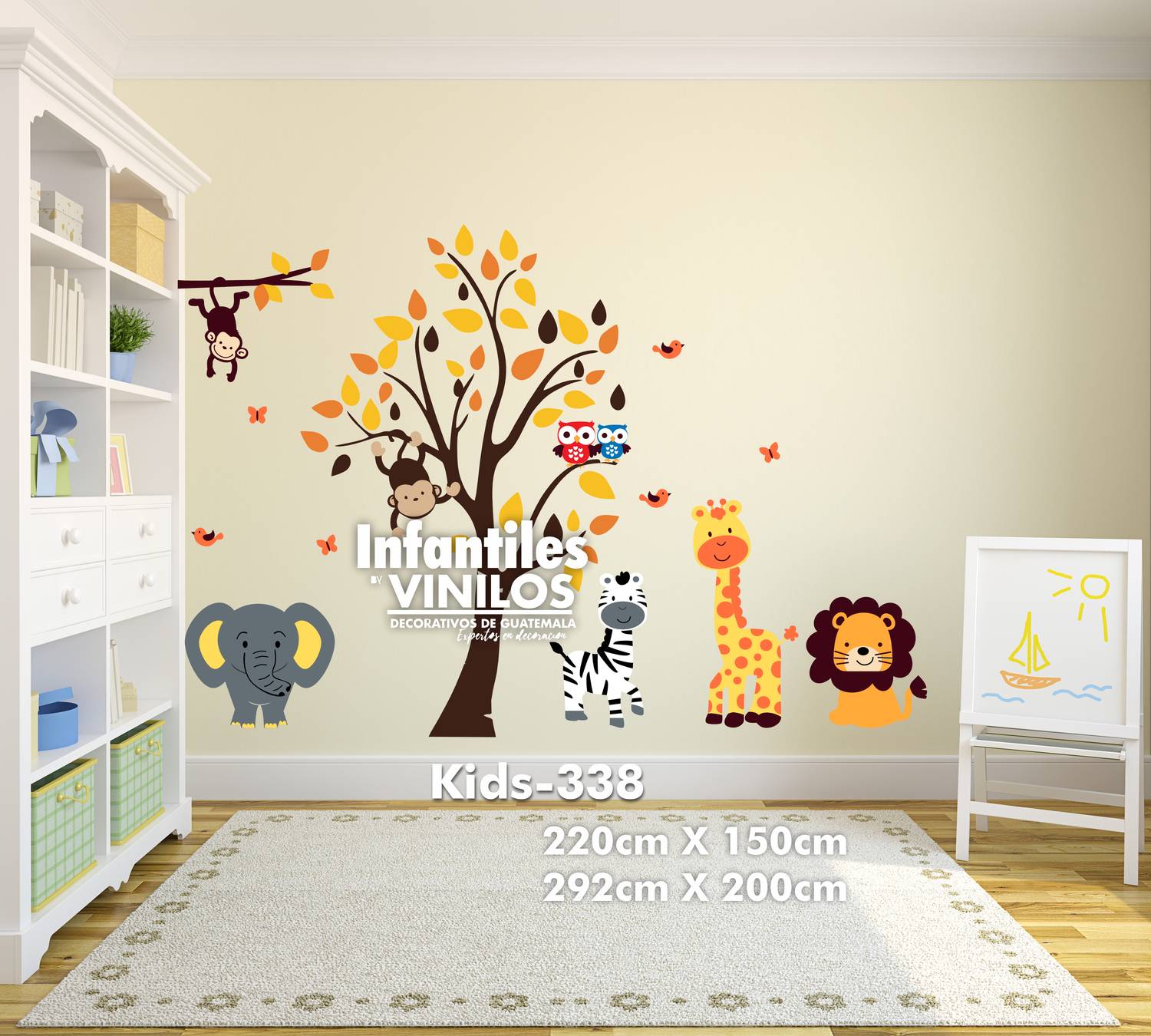 Decoracion dormitorio infantil Wall Decal- Calcomania para pared Animalitos kids338
