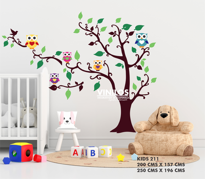 Walldecall tree - Pegatina infantil árbol con Buhos kids211