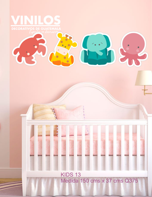 Calcomanía de pared de animalitos