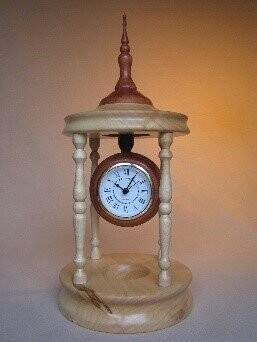 Bandstand clock (quarts/battery op) Sycamore and Bubinga
