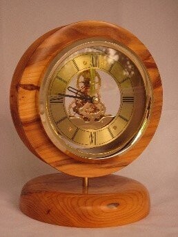 Small Skeleton Mantle Clock in Walnut