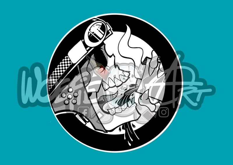 Skull and coffee logo