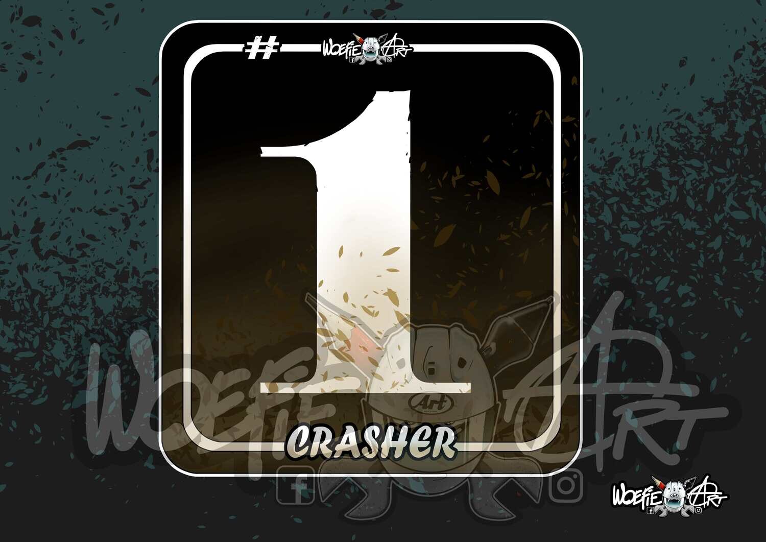#1 CRASHER STICKER