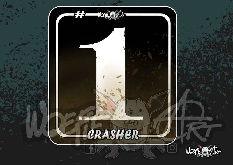 #1 CRASHER STICKER