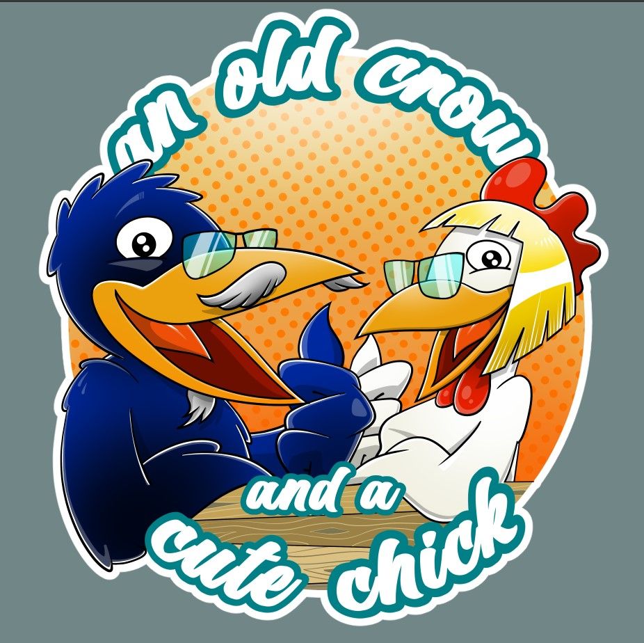 OLD CROW AND CUTE CHICK