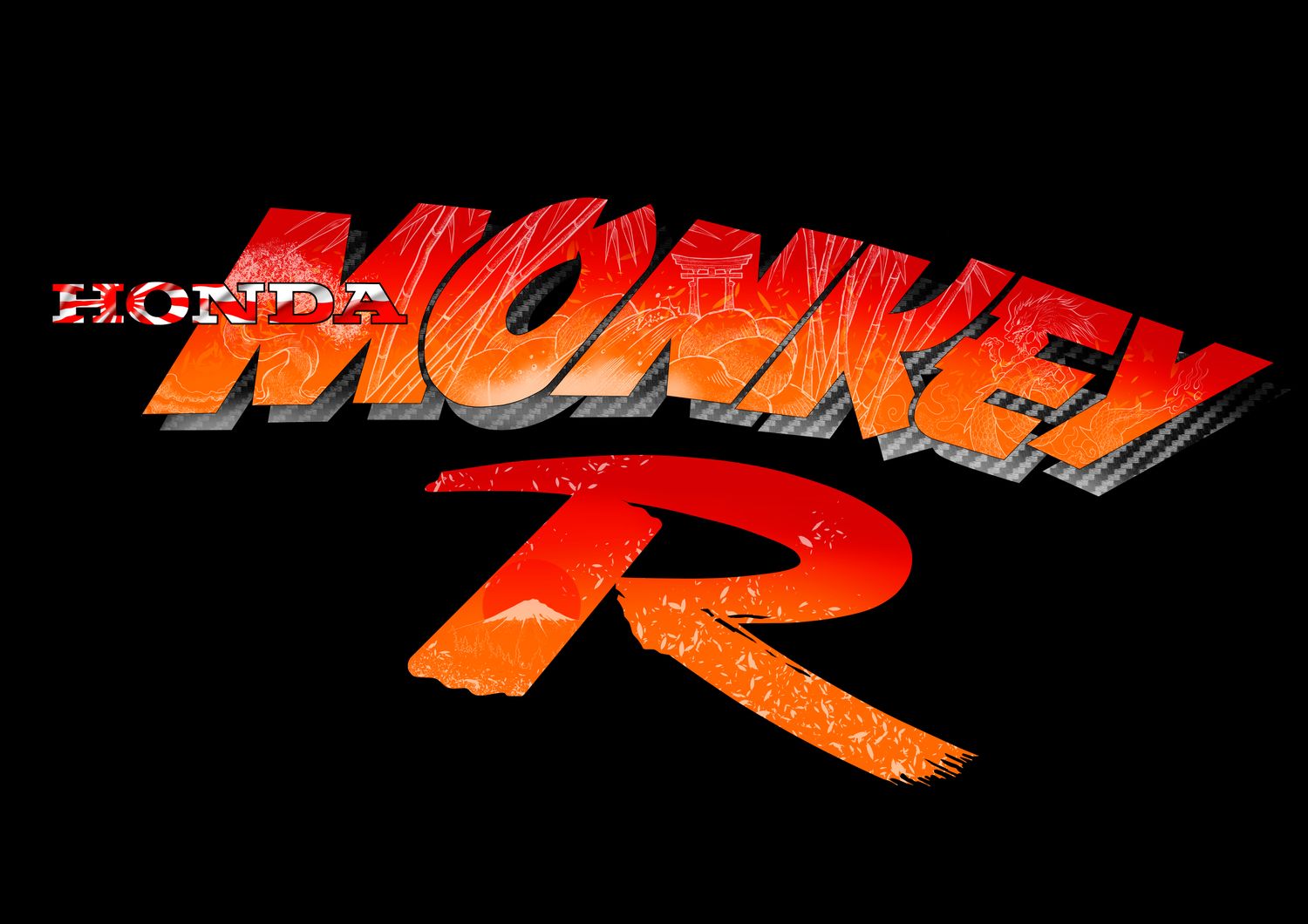 MONKEY R CARBON TANK DECAL