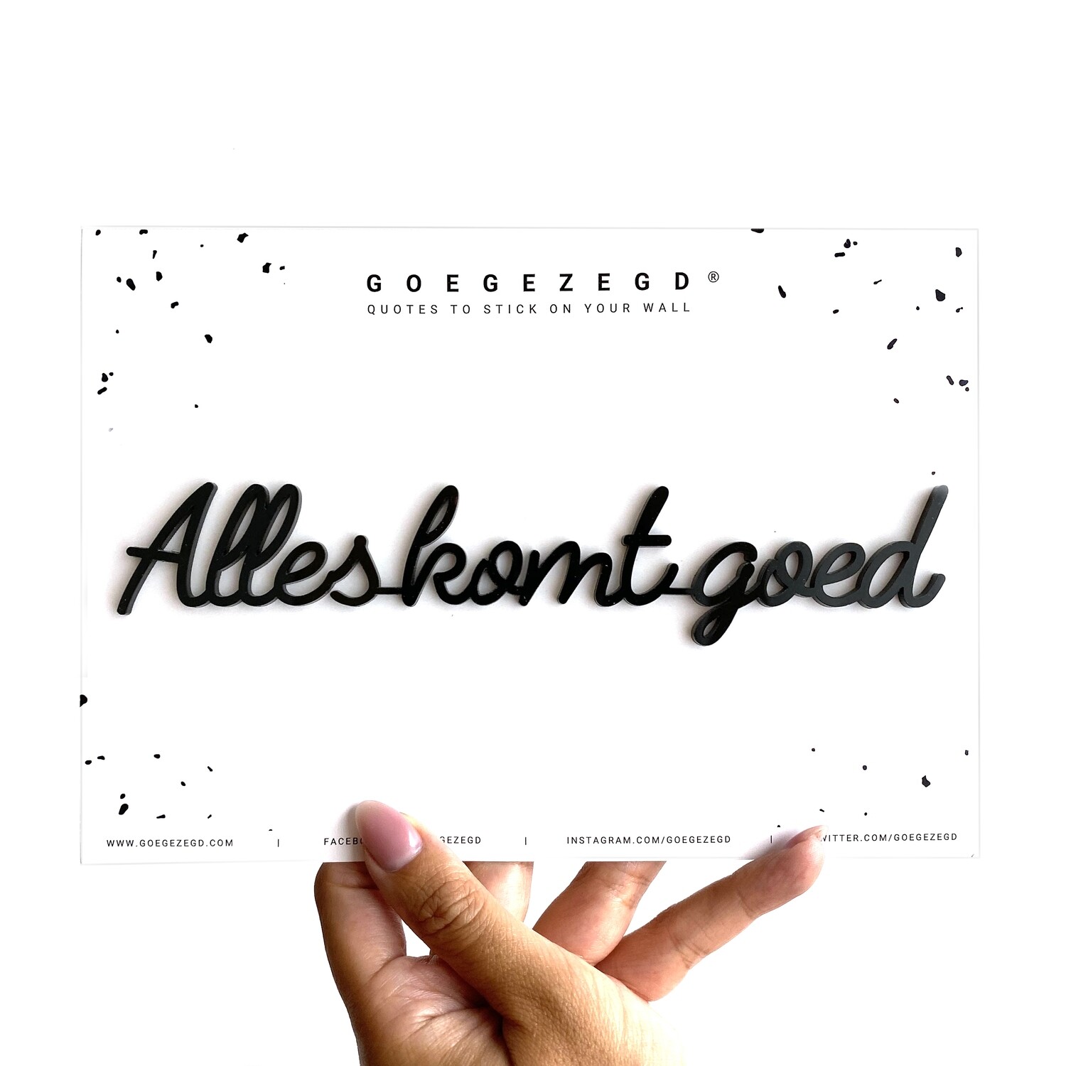 Zelfklevende Quote -Alles komt goed