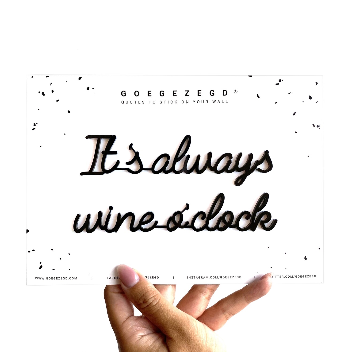 Zelfklevende Quote -It&#39;s always wine o&#39;clock