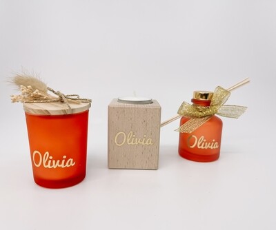 Houten blok voor theelicht