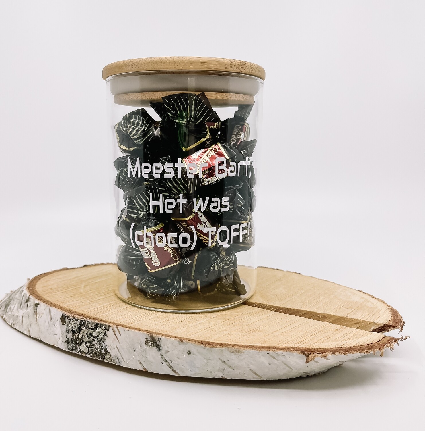 Snoeppot met Chocotoff quote