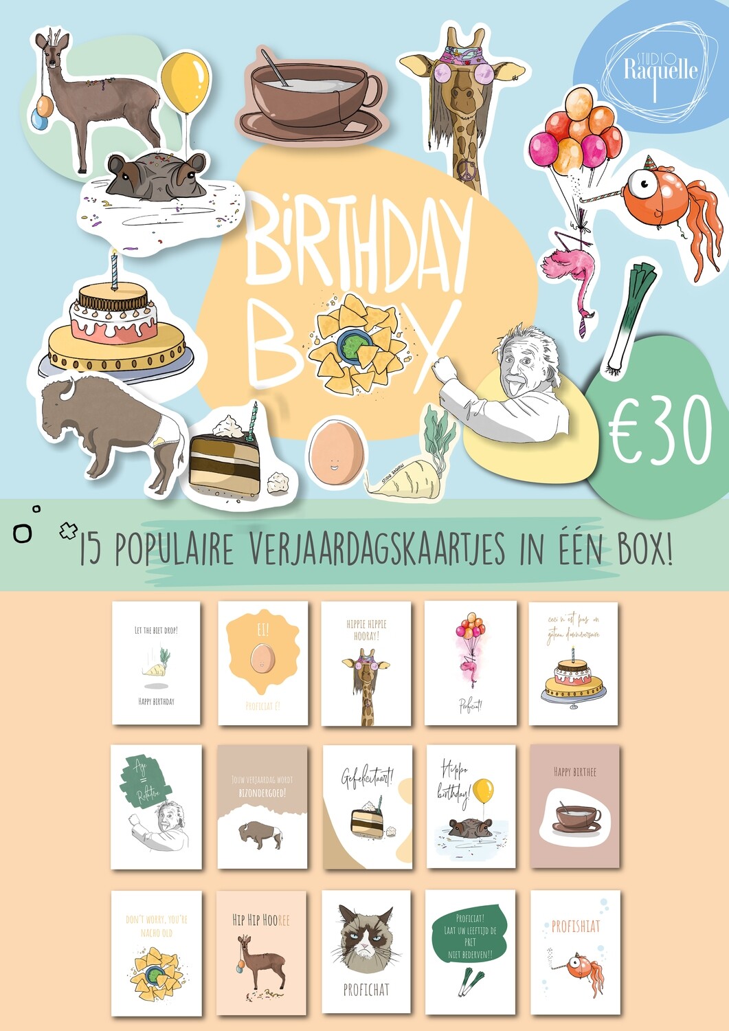 Studio Raquelle - Happy Birthday kaartenbox