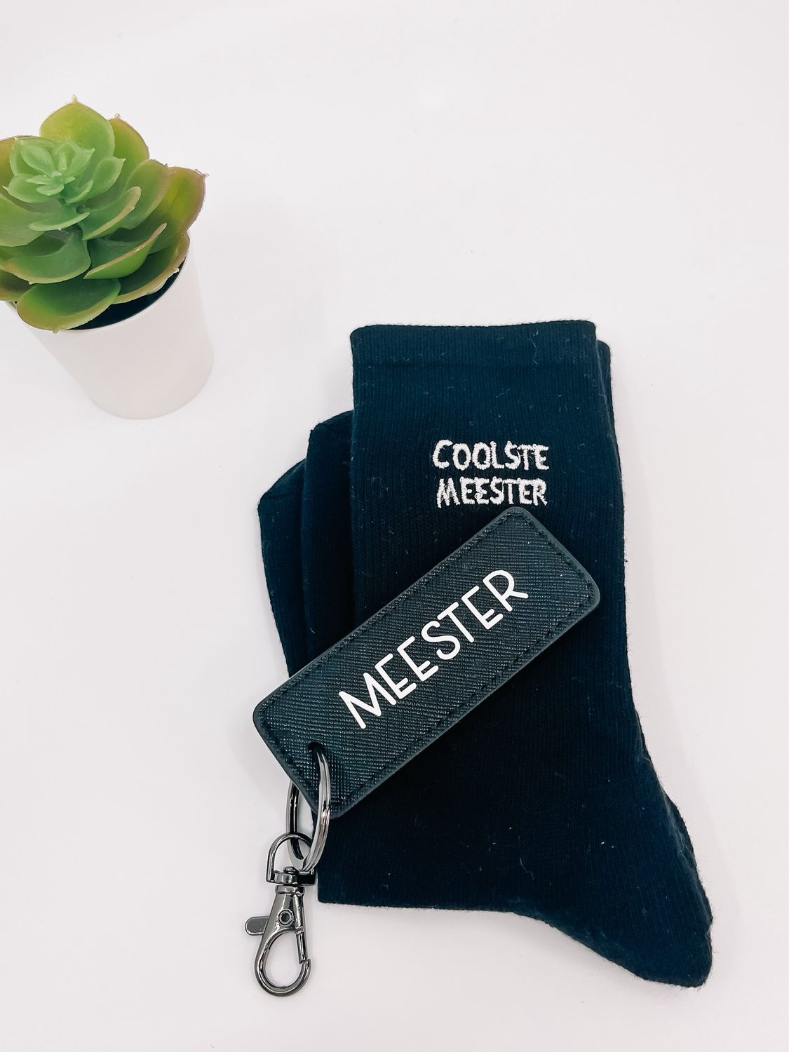Sokken Coolste Meester + Sleutelhanger