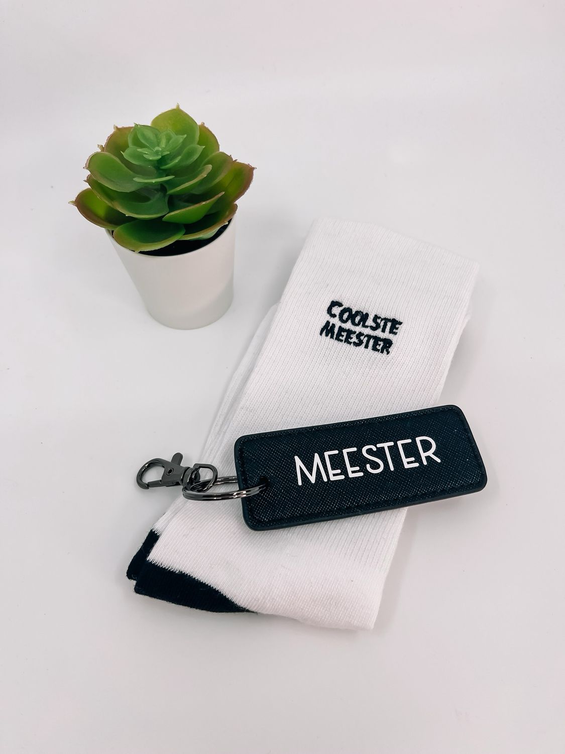 Sokken Coolste Meester + Sleutelhanger