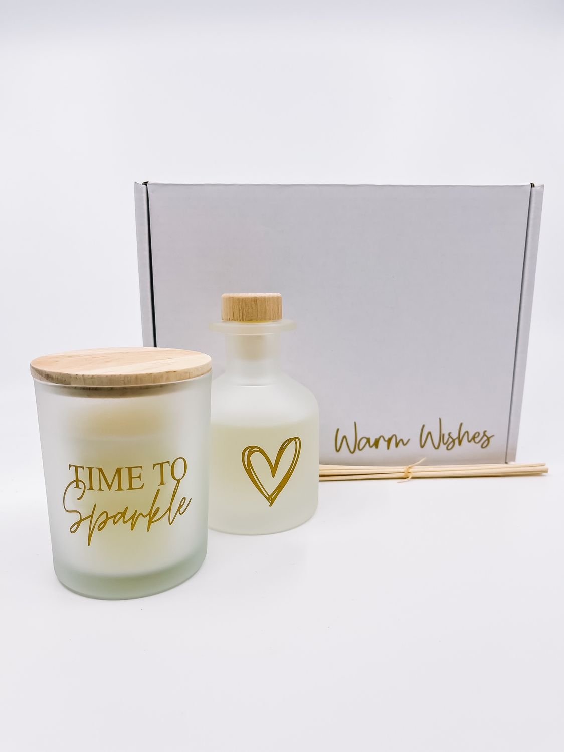 Giftbox met huisparfum en geurkaars
