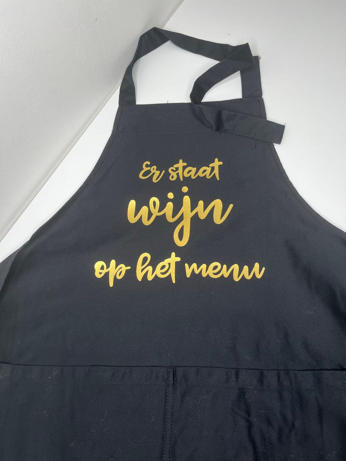 Keukenschort - Er staat wijn op het menu