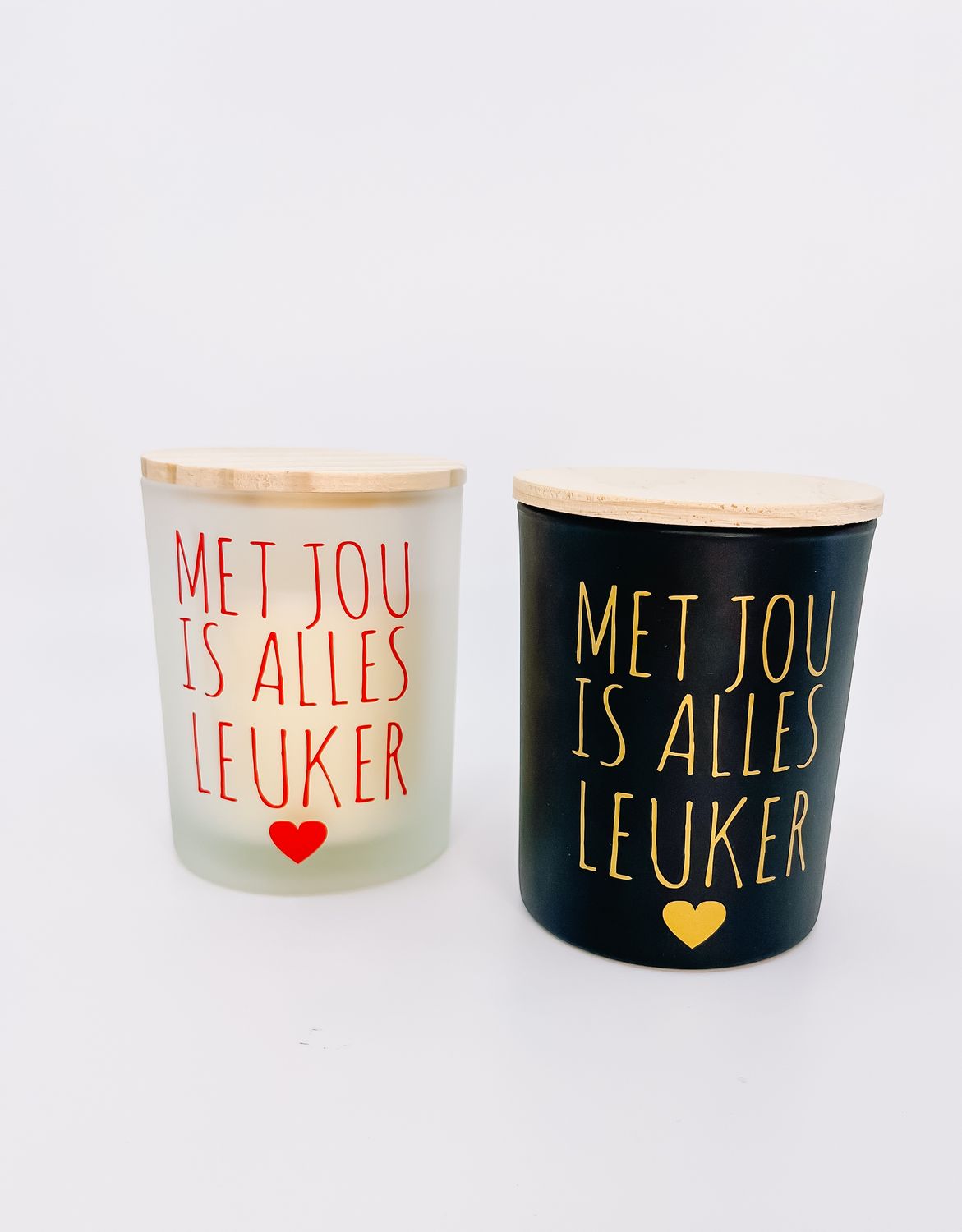 Mix &amp; Match  - Geurkaars groot met houten deksel