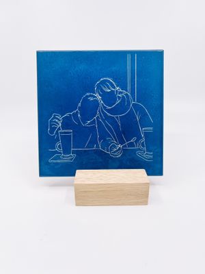 Lijntekening op tegel