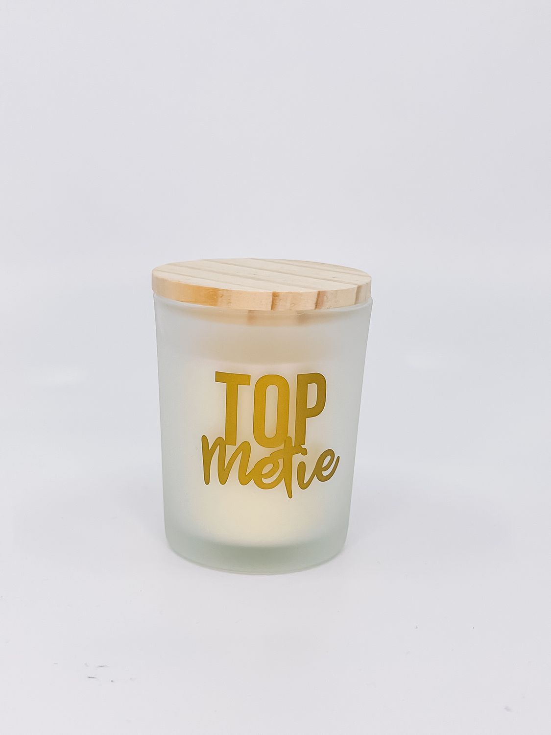 Geurkaars groot met houten deksel