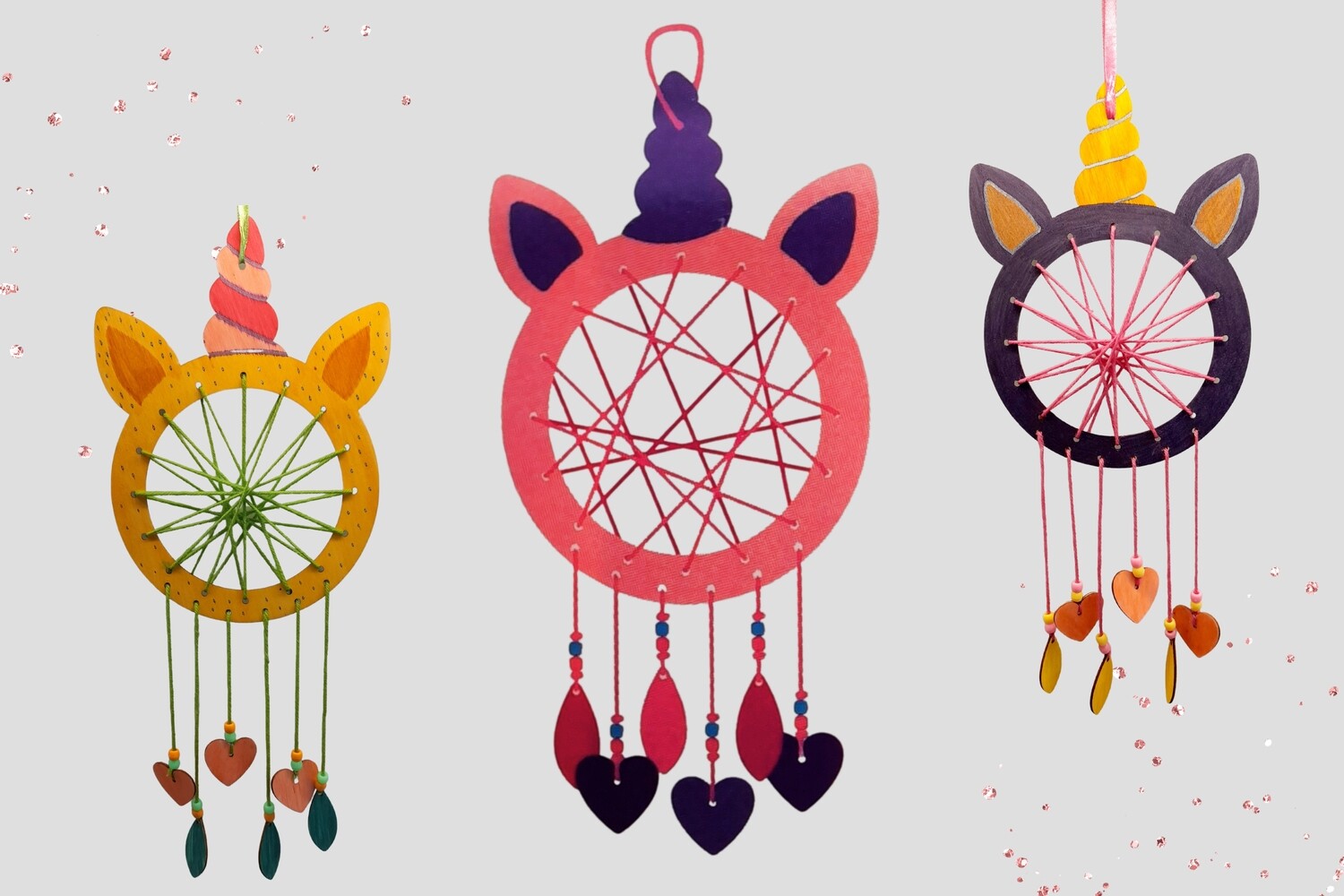 Unicorn dromenvanger knutselpakket 4 stuks
