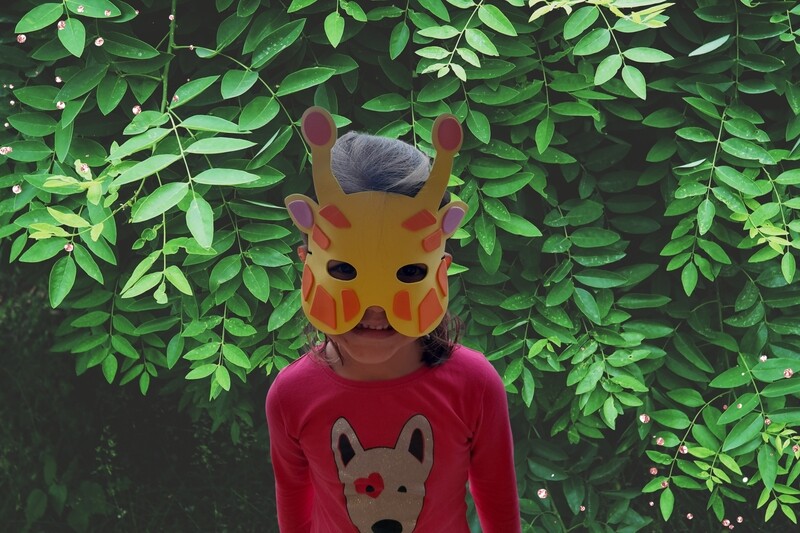 Jungle maskers knutselpakket 3 stuks: giraf, zebra en aap