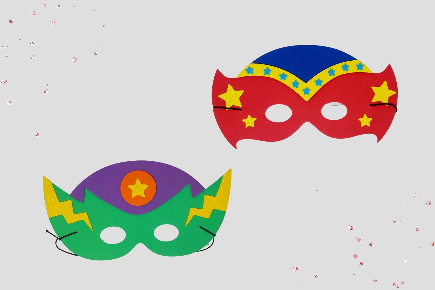 Superhelden maskers knutselpakket 2 stuks